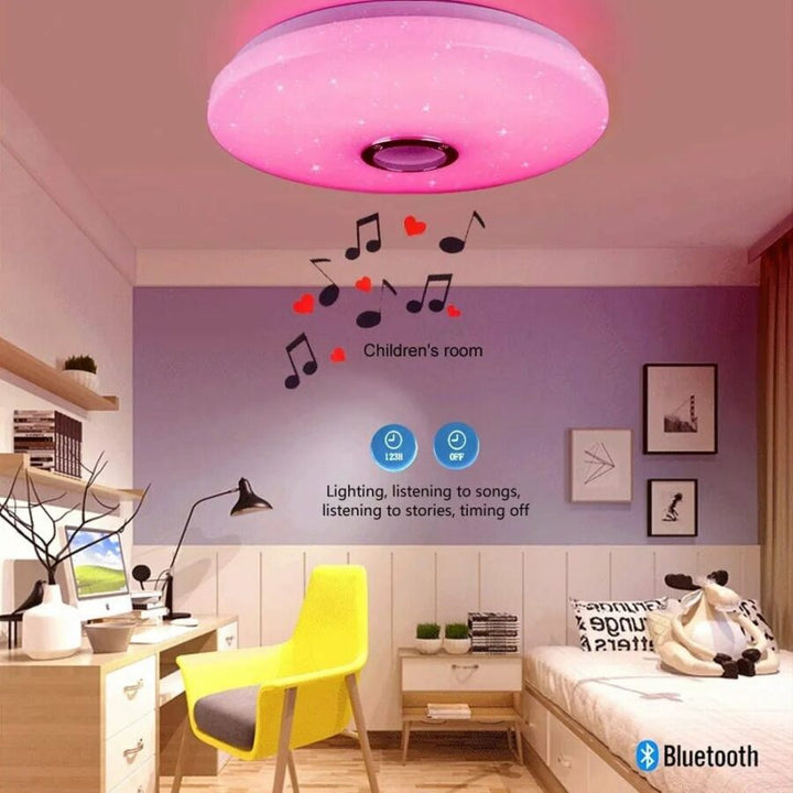 LED Music Ceiling Light – Dimmable Music Light, RGB Color Changing Light with App and Remote Control - FOFOPO