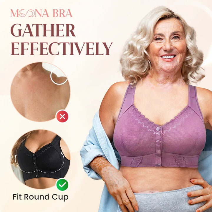 Moona Bra - Front Closure Breathable Bras For Seniors - FOFOPO