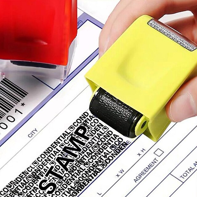 1pc Roller Identity Theft Protection Stamp For ID Privacy Confidential Data Guard Rolling Stamps Reusable - FOFOPO