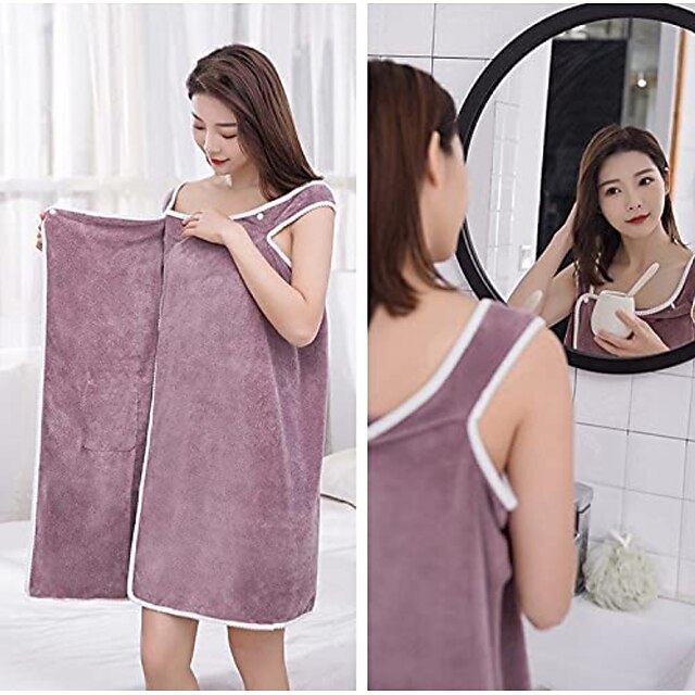 Plus Size 80-180 Catties Wearable Bath Towel Sling Bathrobe Bath Skirt Thickened Pure Cotton Absorbent - FOFOPO