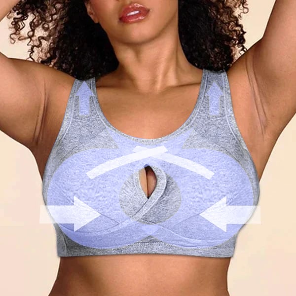 Pure Cotton Instantly Lifts Anti Sagging Wirefree Bra - FOFOPO