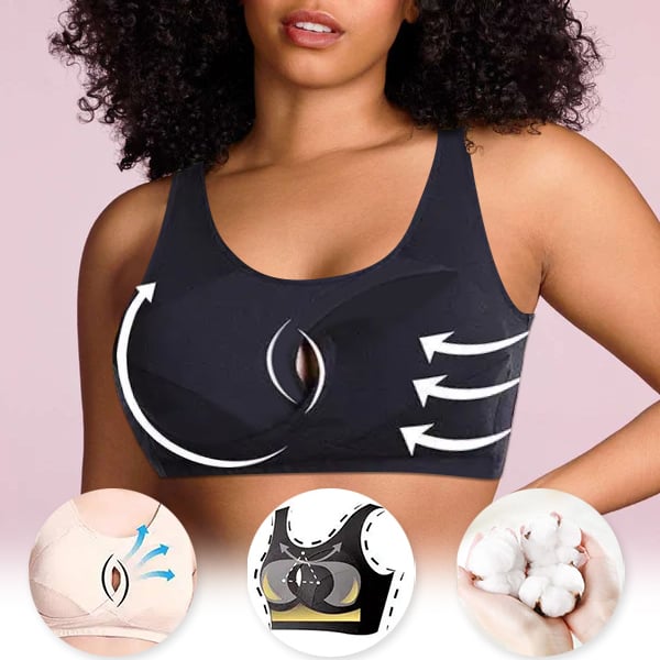 Pure Cotton Instantly Lifts Anti Sagging Wirefree Bra - FOFOPO