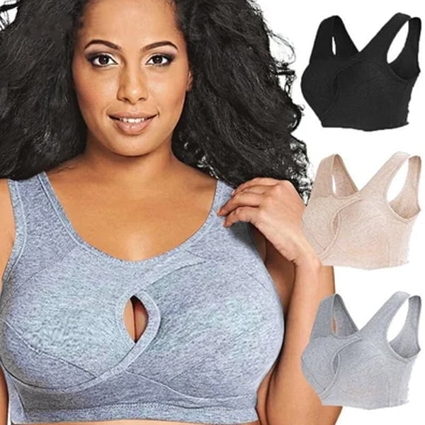 Pure Cotton Instantly Lifts Anti Sagging Wirefree Bra - FOFOPO