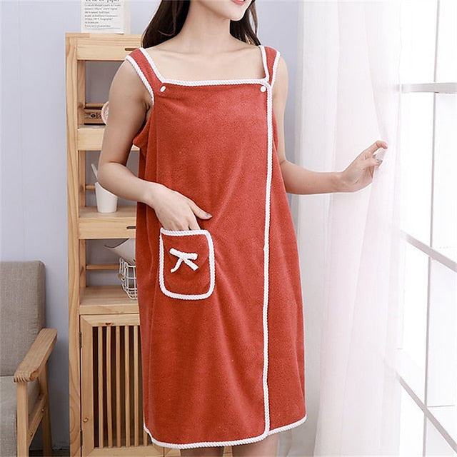 Plus Size 80-180 Catties Wearable Bath Towel Sling Bathrobe Bath Skirt Thickened Pure Cotton Absorbent - FOFOPO