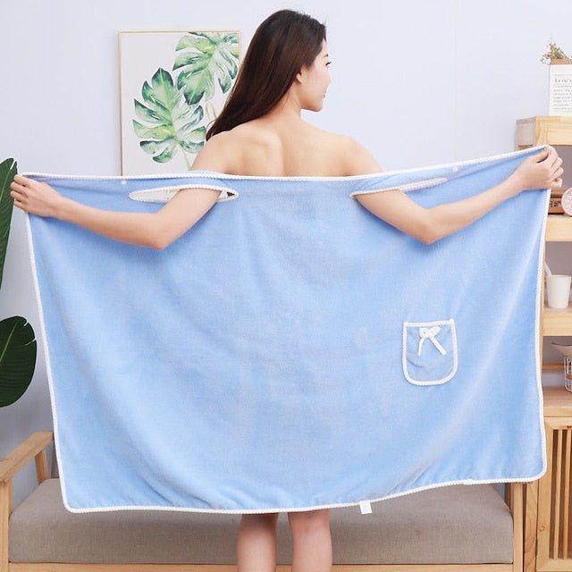 Plus Size 80-180 Catties Wearable Bath Towel Sling Bathrobe Bath Skirt Thickened Pure Cotton Absorbent - FOFOPO