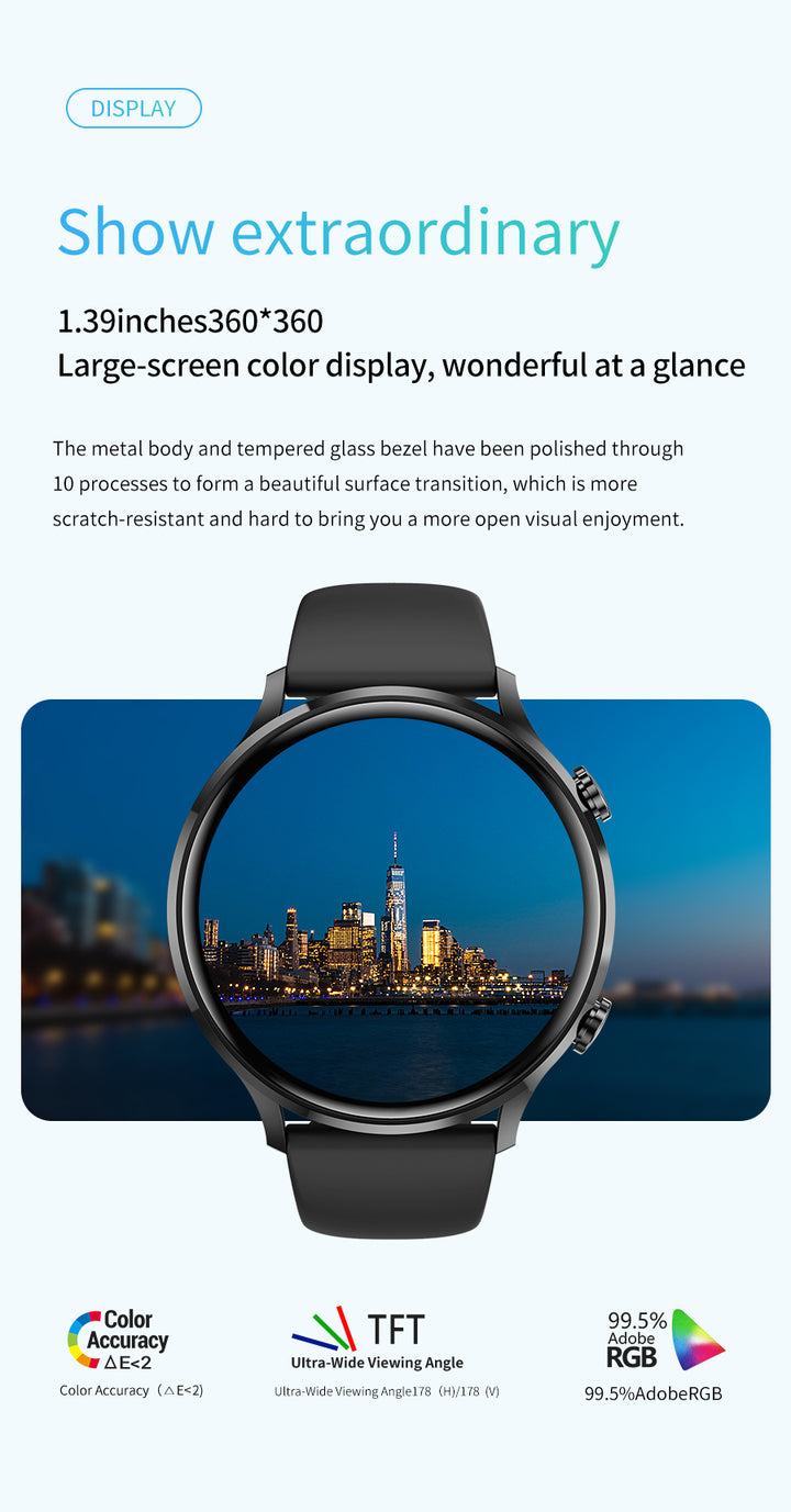 1.39 inch large screen smart call watch HD l arge screen l Bluetooth call l Health monitoring l Massive dial l Sports mode - FOFOPO