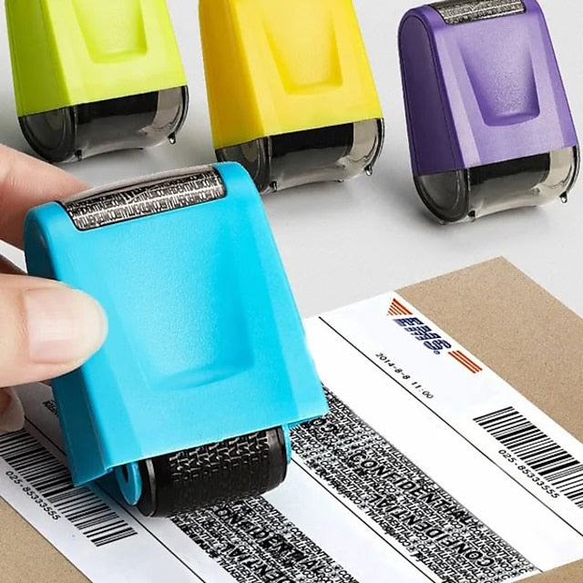 1pc Roller Identity Theft Protection Stamp For ID Privacy Confidential Data Guard Rolling Stamps Reusable - FOFOPO