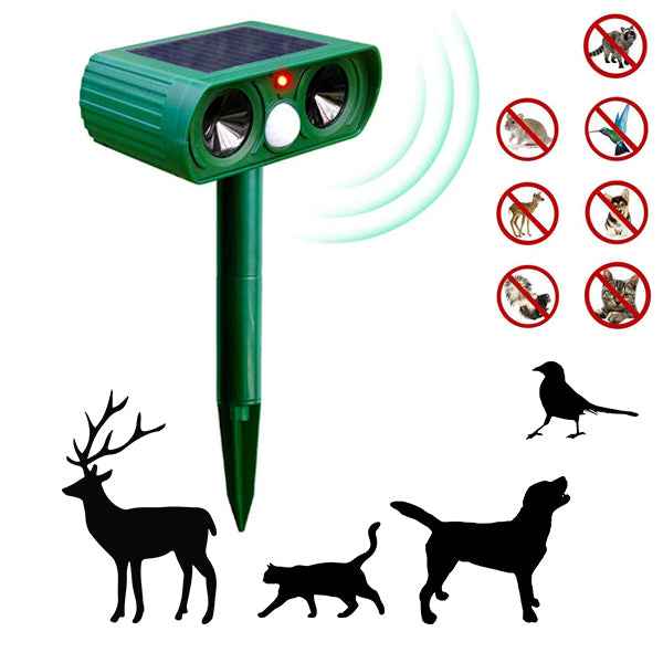 Solar Power Ultrasonic Animal Repellent & Deterrent