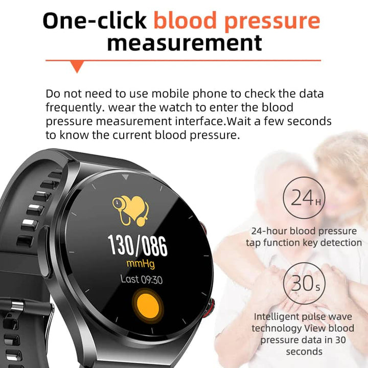 One-click Blood Glucose Blood Pressure ECG HRV Heart Measurement Suga Pro Health Smart Watch - FOFOPO