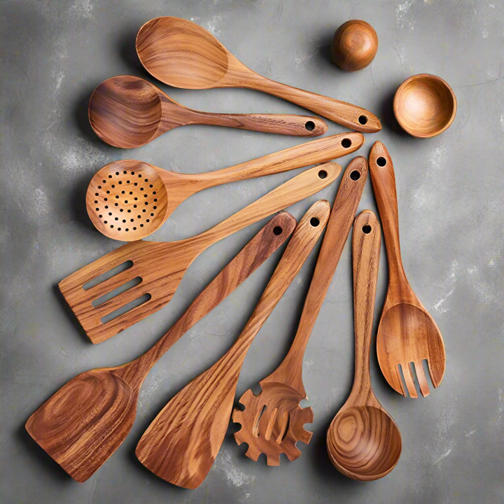 Wooden Teak Utensil Set - FOFOPO