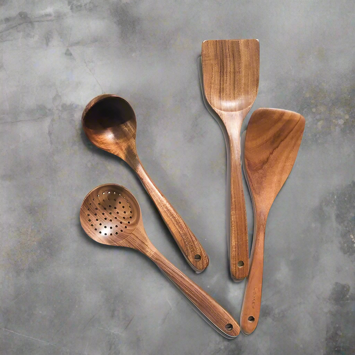 Wooden Teak Utensil Set - FOFOPO