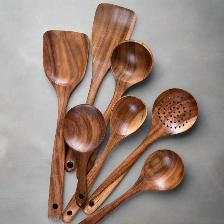 Wooden Teak Utensil Set - FOFOPO