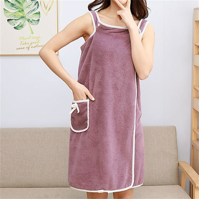 Plus Size 80-180 Catties Wearable Bath Towel Sling Bathrobe Bath Skirt Thickened Pure Cotton Absorbent - FOFOPO