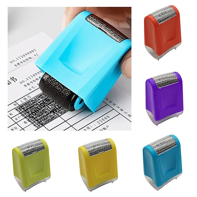 1pc Roller Identity Theft Protection Stamp For ID Privacy Confidential Data Guard Rolling Stamps Reusable - FOFOPO