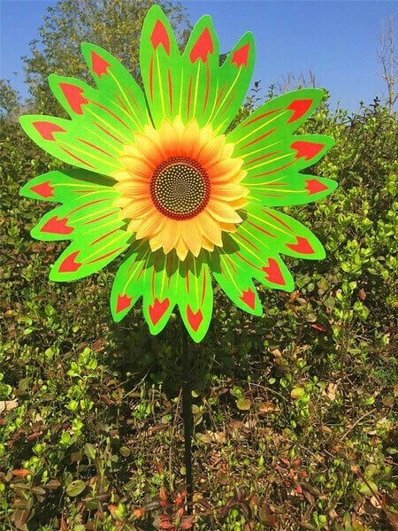 Super Big Sales -Sunflower windmill-for Decoration Outside Yard Garden Lawn - FOFOPO