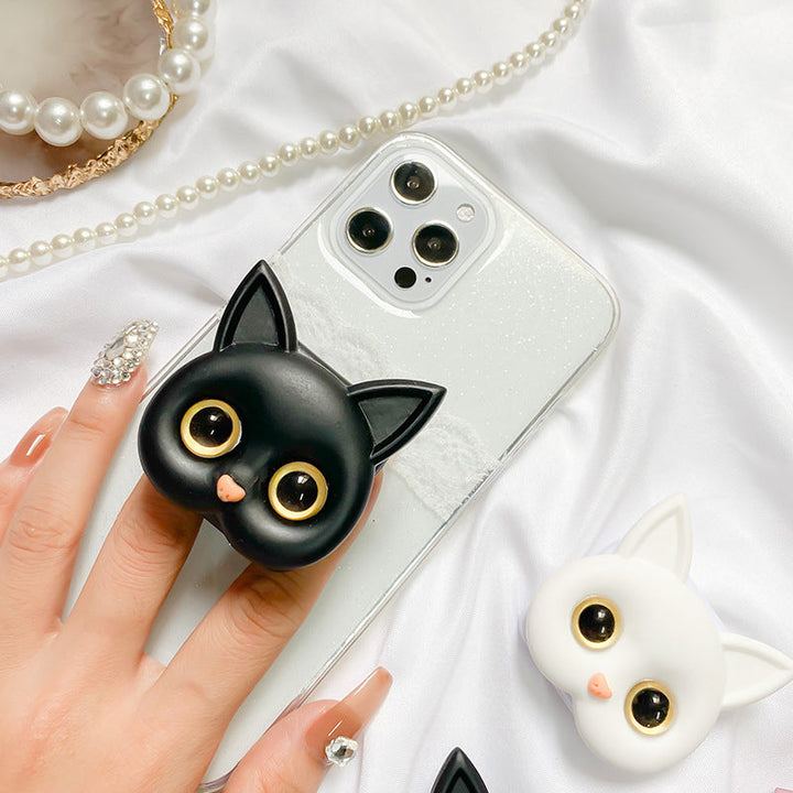 3D Cute Kitten Phone Holder with mini Mirror - FOFOPO