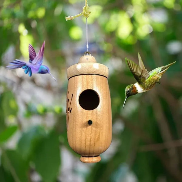 🐦WOODEN HUMMINGBIRD HOUSE-GIFT FOR NATURE LOVERS - FOFOPO