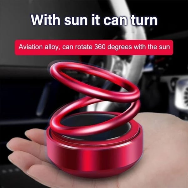 Solar Rotating Double Ring Suspension Car Aromatherapy Ornament💖 - FOFOPO