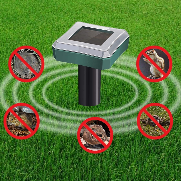 2/4 Pack Solar Power Ultrasonic Sonic Mouse Mole Snakes Pest Rodent Repeller - FOFOPO