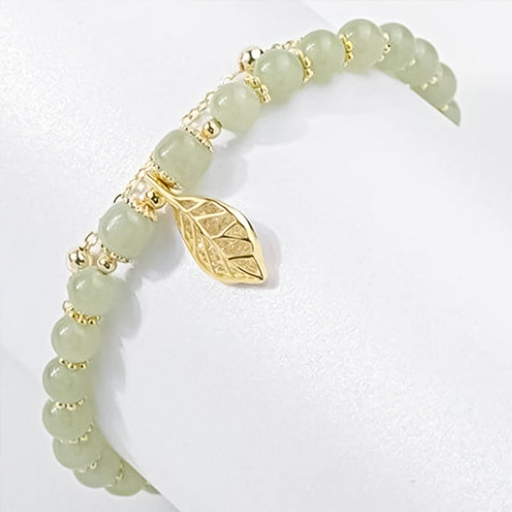 Hetian Jade Gold Leaf Bracelet - FOFOPO