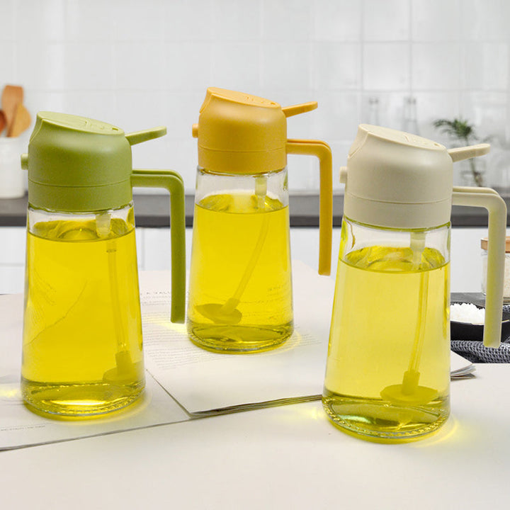 Oil Sprayer for Cooking, 2 in 1 Olive Oil Dispenser Bottle for Kitchen - FOFOPO