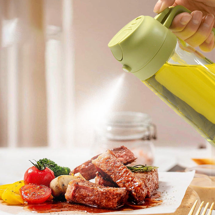 Oil Sprayer for Cooking, 2 in 1 Olive Oil Dispenser Bottle for Kitchen - FOFOPO