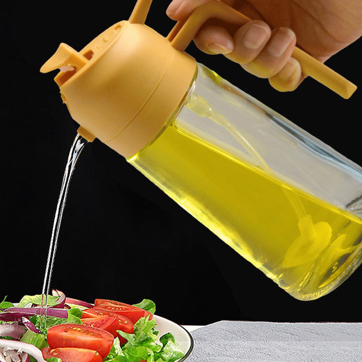 Oil Sprayer for Cooking, 2 in 1 Olive Oil Dispenser Bottle for Kitchen - FOFOPO