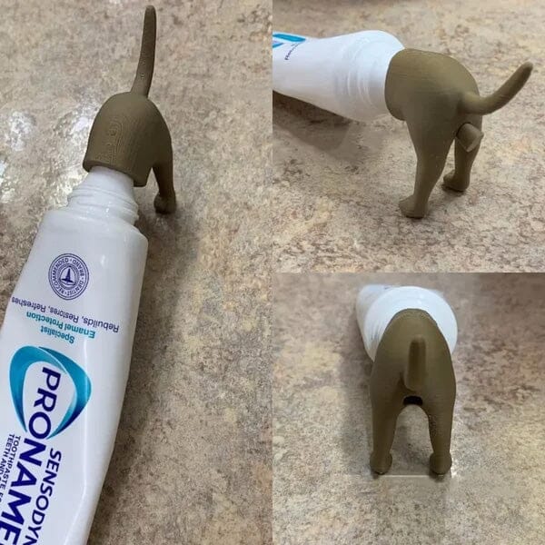 🐶 Pooping Dog Butt Toothpaste Topper | Funny Gift - FOFOPO