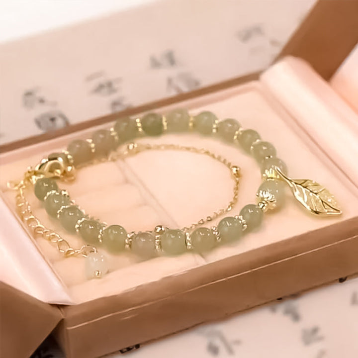 Hetian Jade Gold Leaf Bracelet - FOFOPO