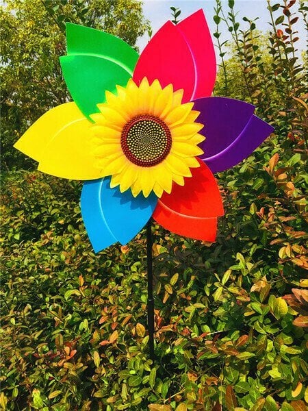 Super Big Sales -Sunflower windmill-for Decoration Outside Yard Garden Lawn - FOFOPO