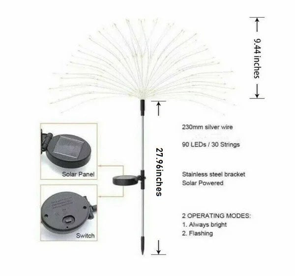 Waterproof Solar Garden Fireworks Lamp - FOFOPO