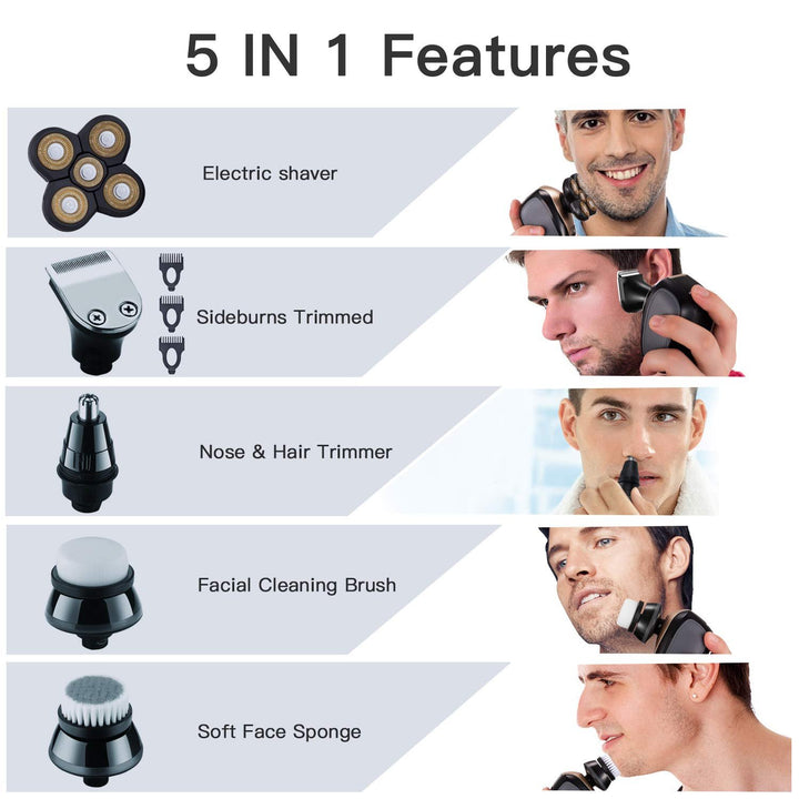 5 In 1 Multifunctional 4D Electric Shaver - FOFOPO