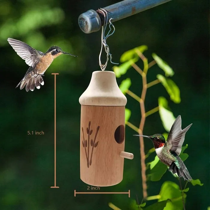 🐦WOODEN HUMMINGBIRD HOUSE-GIFT FOR NATURE LOVERS - FOFOPO