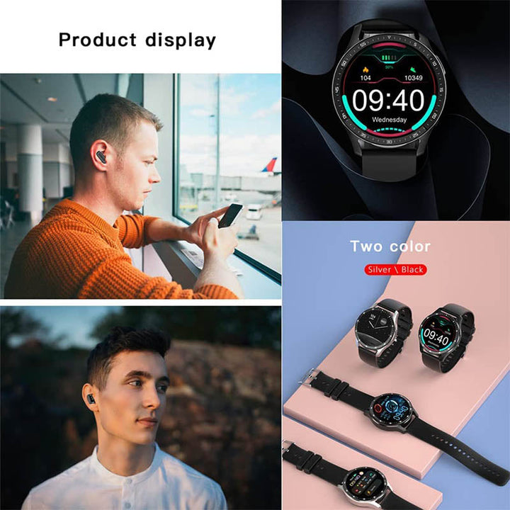 Waterproof Smart Sports Watch with Integrated Earphone - Versatile Fitness Companion for Android & IOS Users, Ideal for Active Lifestyles - FOFOPO