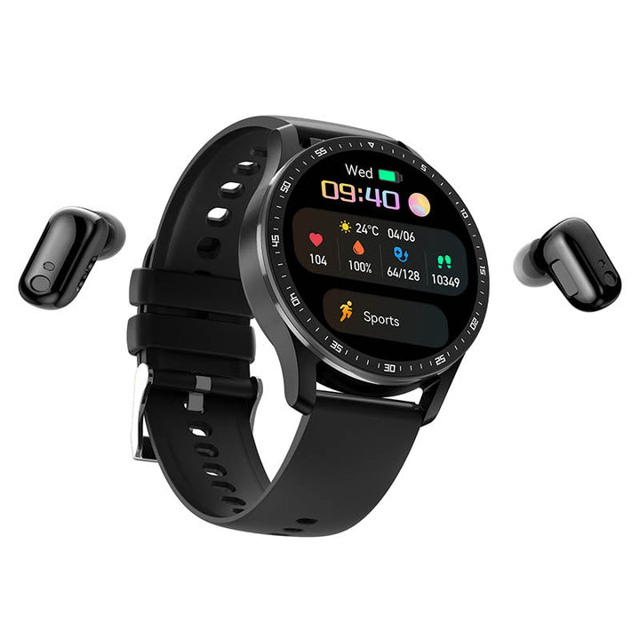 Waterproof Smart Sports Watch with Integrated Earphone - Versatile Fitness Companion for Android & IOS Users, Ideal for Active Lifestyles - FOFOPO