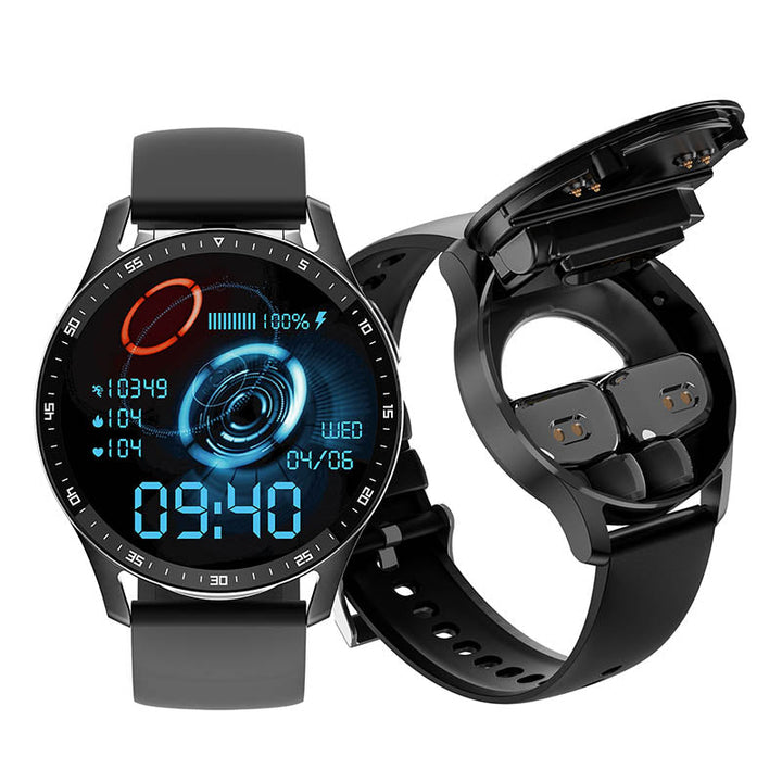 Waterproof Smart Sports Watch with Integrated Earphone - Versatile Fitness Companion for Android & IOS Users, Ideal for Active Lifestyles - FOFOPO