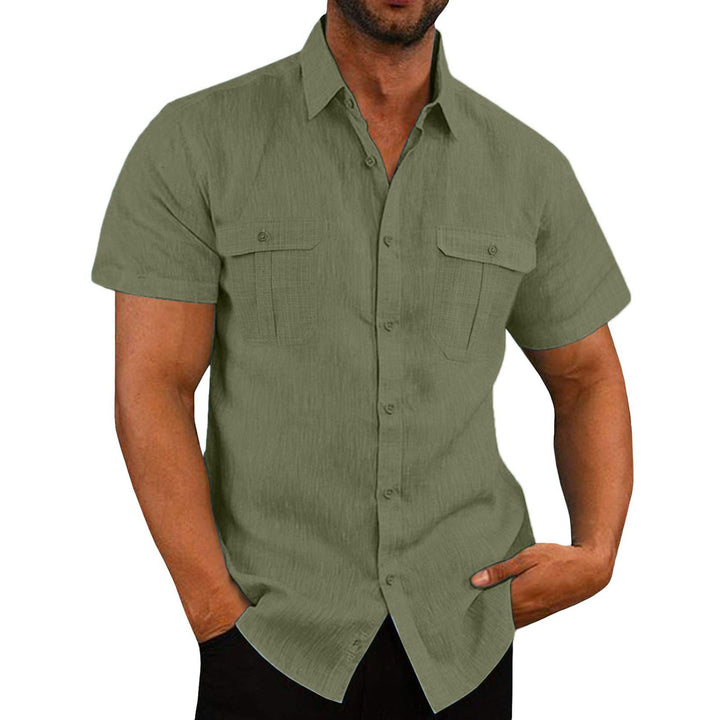 Stretch Short Sleeve Shirt with Pockets - FOFOPO