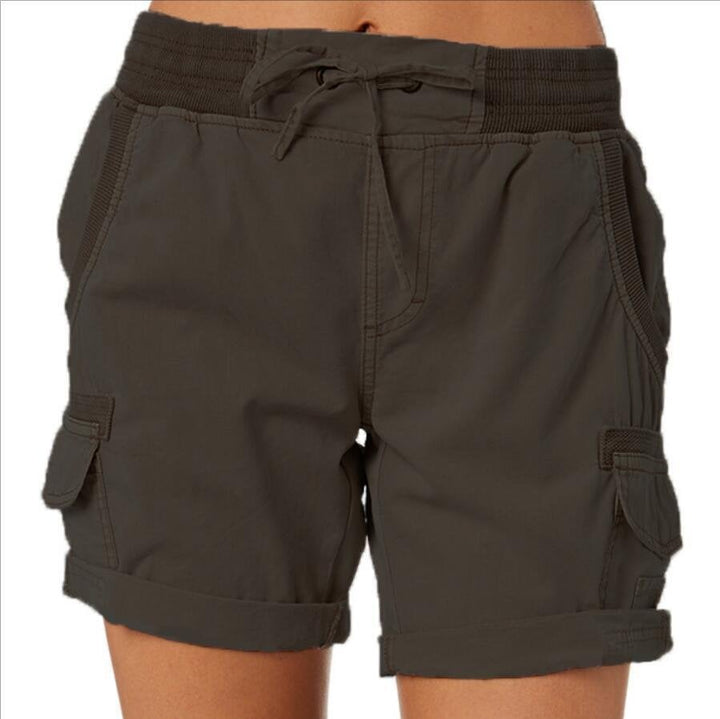 High waist ladies casual loose shorts - FOFOPO