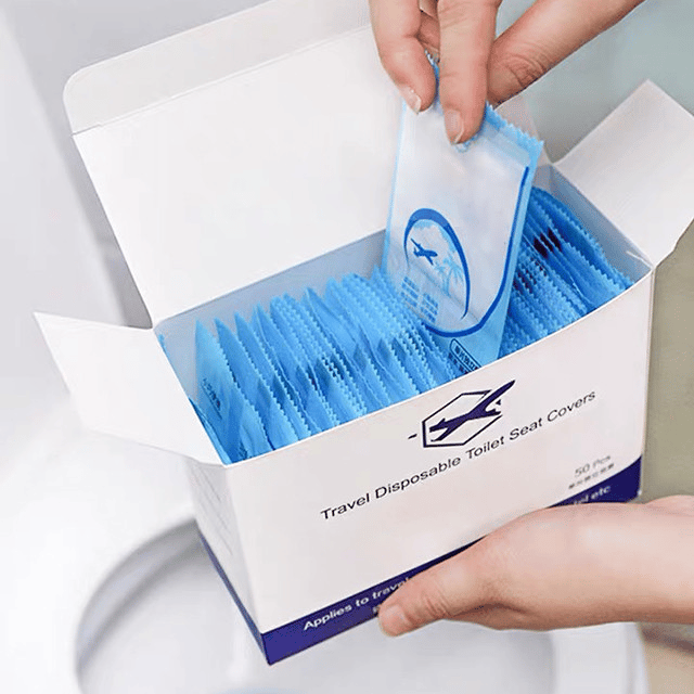 💥 1SET-50PC Disposable Plastic Toilet Seat Cover - No Worry Of Public Toilet Anymore👋 - FOFOPO