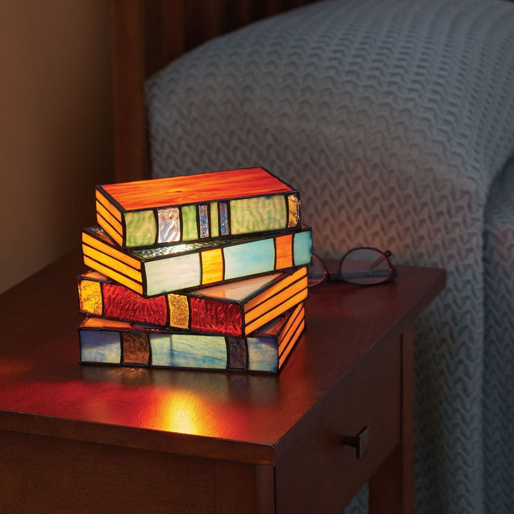 Stained Glass Stacked Books Lamp - FOFOPO