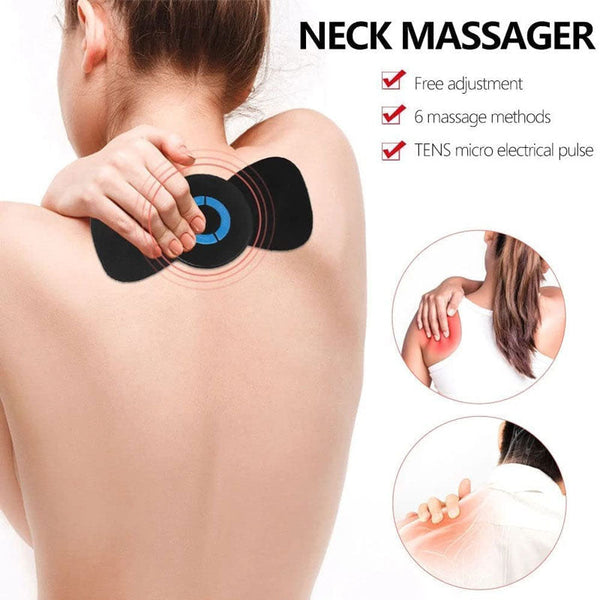 Microcurrent EMS Mini Massage Device Portable Electric Neck Massager for Pain Relief - FOFOPO