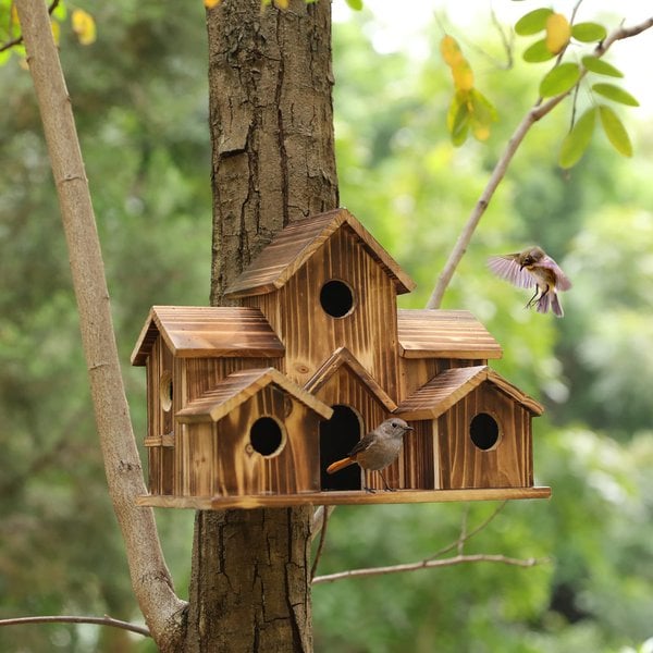 6 Hole Handmade Bird House - GIFT FOR NATURE LOVERS - FOFOPO