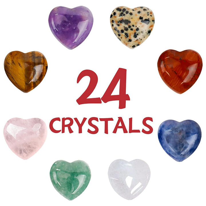 24 Pack Valentines Cards with Heart-Shape Crystals - FOFOPO