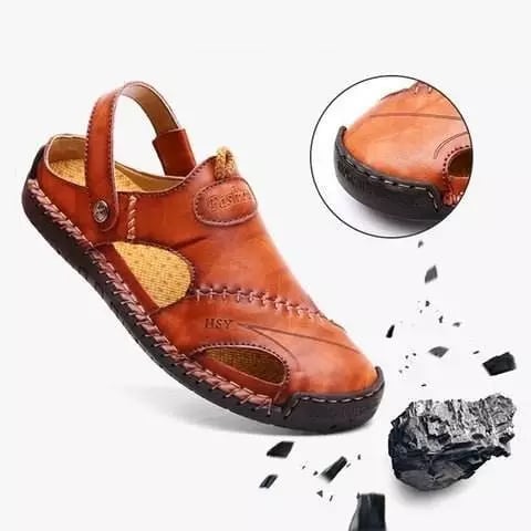 Large Size Soft Leather Men's Breathable Outdoor Sandals - FOFOPO