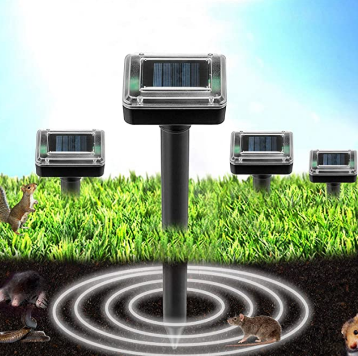 2/4 Pack Solar Power Ultrasonic Sonic Mouse Mole Snakes Pest Rodent Repeller - FOFOPO