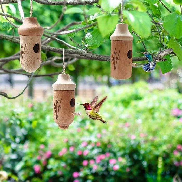 🐦WOODEN HUMMINGBIRD HOUSE-GIFT FOR NATURE LOVERS - FOFOPO