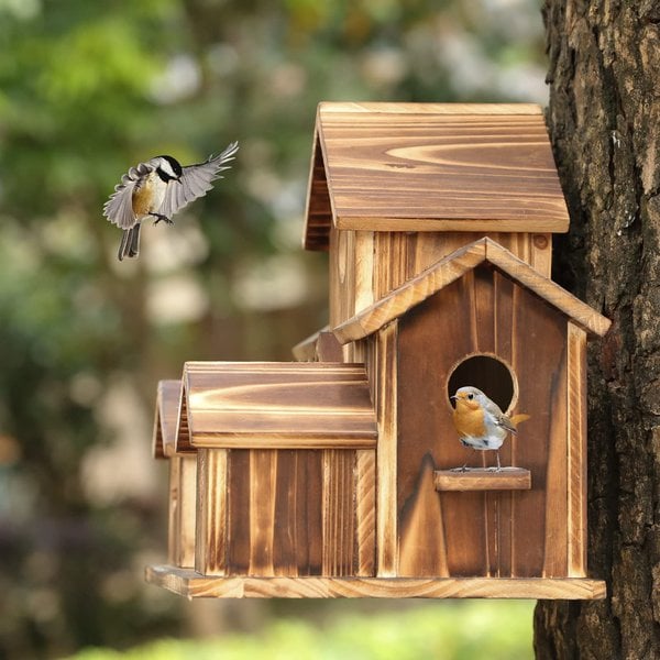 6 Hole Handmade Bird House - GIFT FOR NATURE LOVERS - FOFOPO