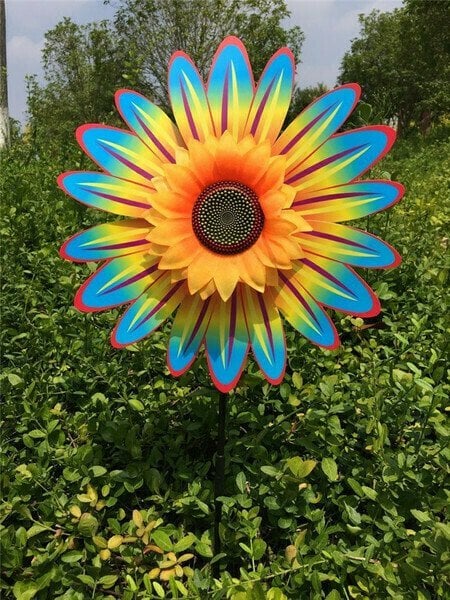 Super Big Sales -Sunflower windmill-for Decoration Outside Yard Garden Lawn - FOFOPO