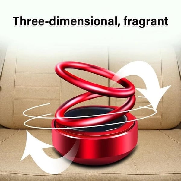 Solar Rotating Double Ring Suspension Car Aromatherapy Ornament💖 - FOFOPO