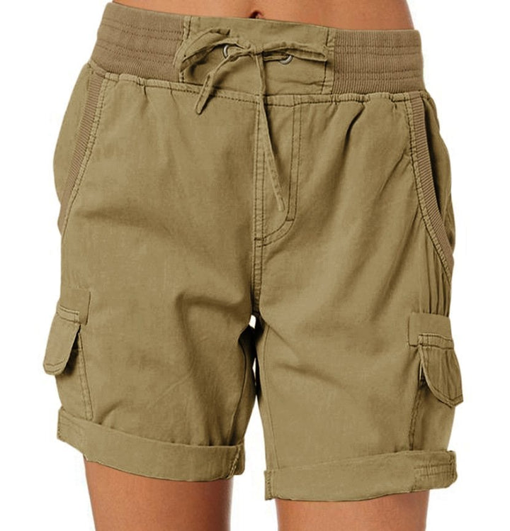 High waist ladies casual loose shorts - FOFOPO